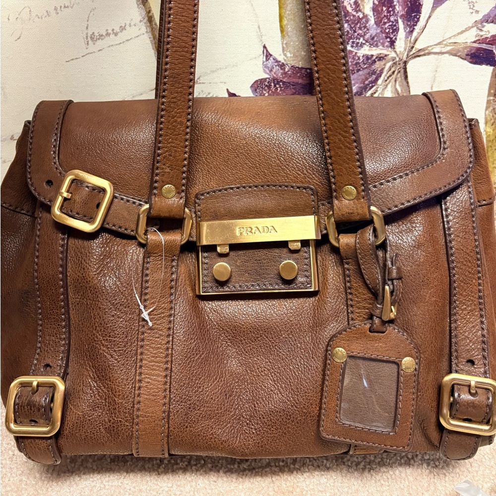 Prada Dark Brown Leather Shoulder Bag - Picture 10 of 17